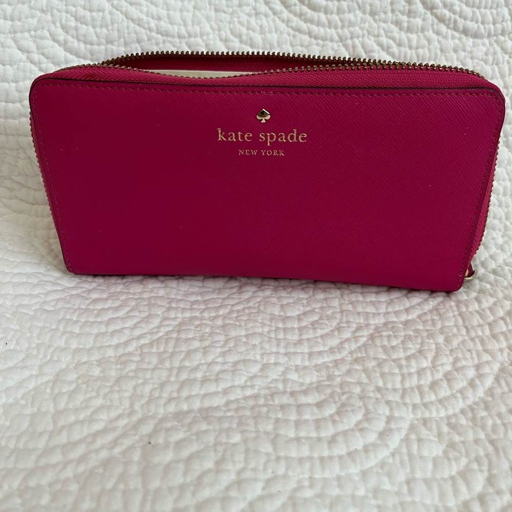 Kate Spade Hot Pink Saffiano Leather Wallet - Picture 12 of 12